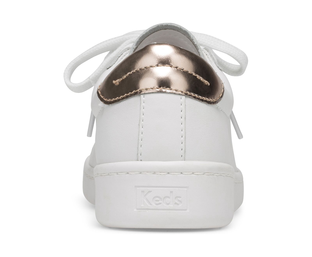 Womens Keds Sneakers - Ace Leather - White - 1380-OKZBR